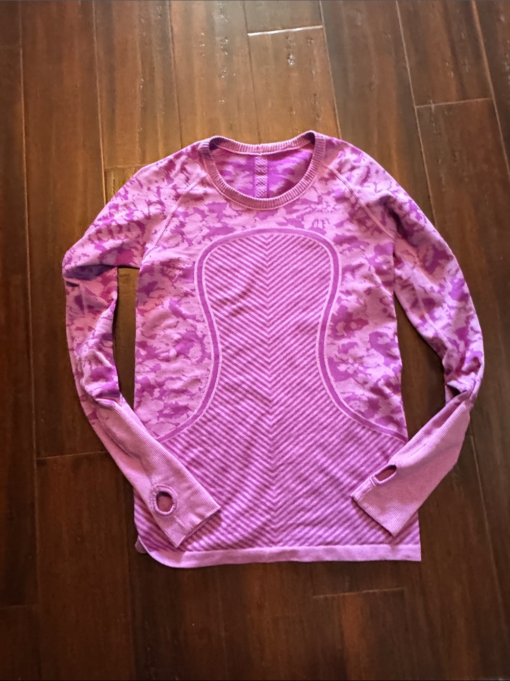lululemon athletica Long Sleeve Crew - Pink Purple Camouflage